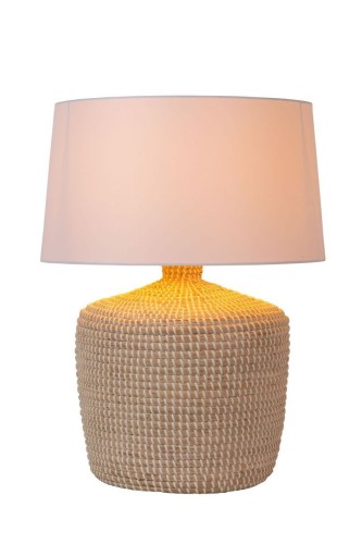 Ambala lampa stołowa 1xE27 biała/naturalna 10551/81/73