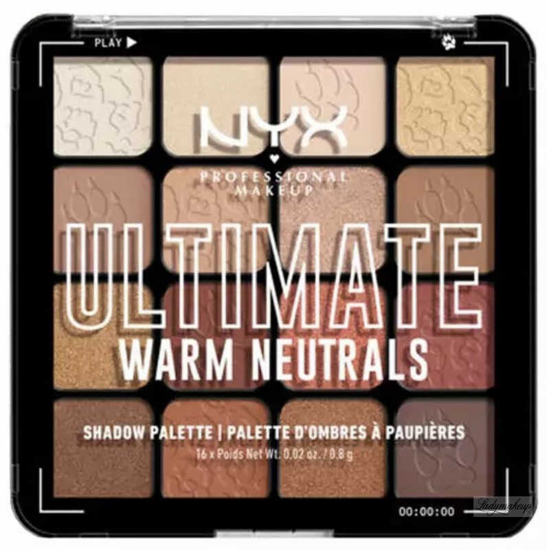 NYX Professional Makeup - ULTIMATE - SHADOW PALETTE - Paleta 16 cieni do powiek - 05 WARM NEUTRALS - 16 x 0,8 g