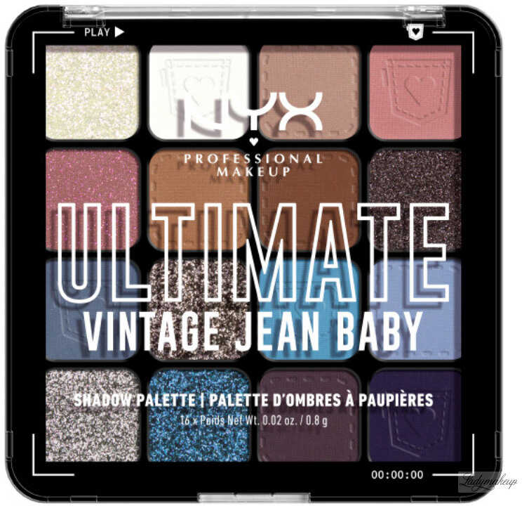 NYX Professional Makeup - ULTIMATE - SHADOW PALETTE - Paleta 16 cieni do powiek - 02 VINTAGE JEAN BABY - 16 x 0,8 g