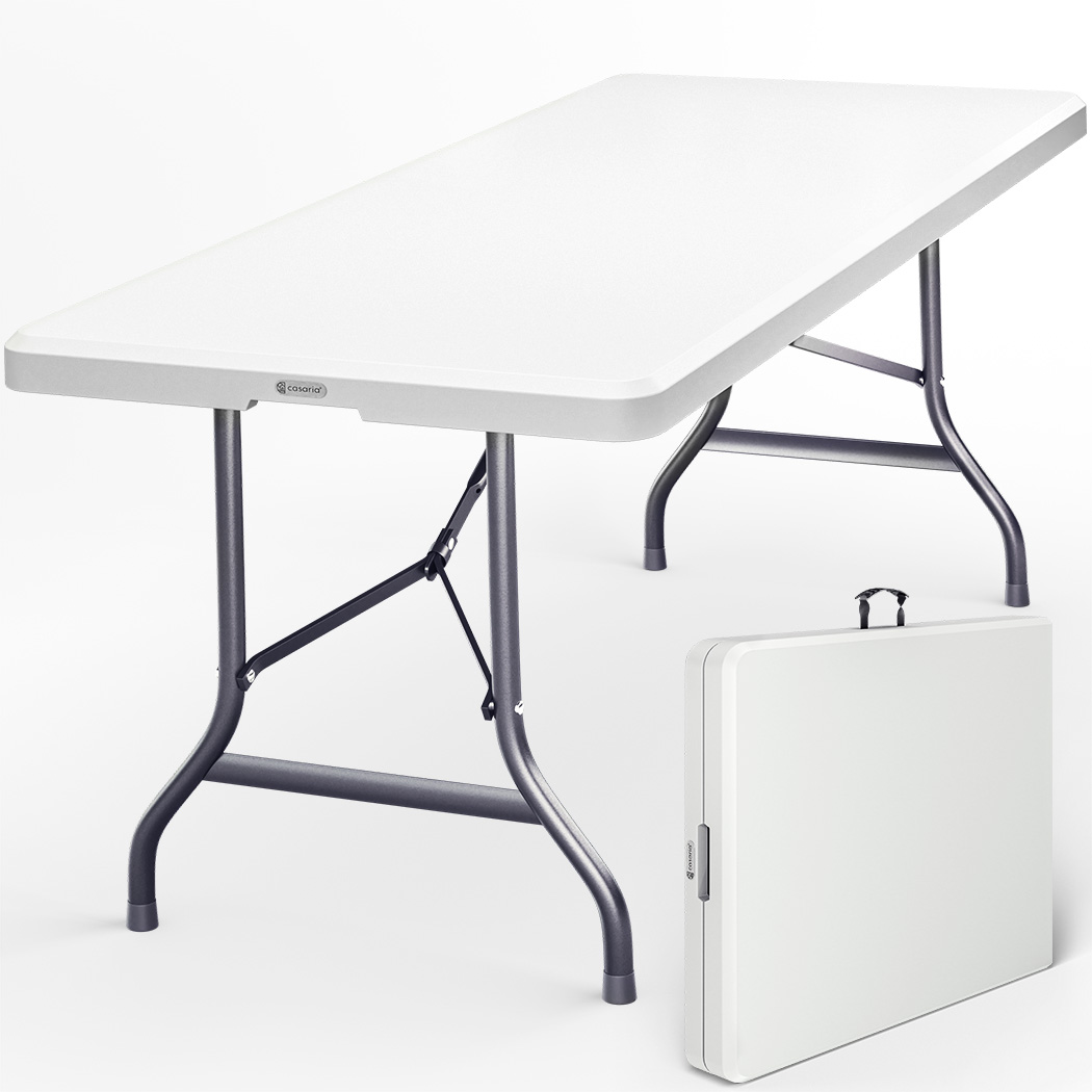 Stół składany Biały Plastikowy 183x76cm Składany