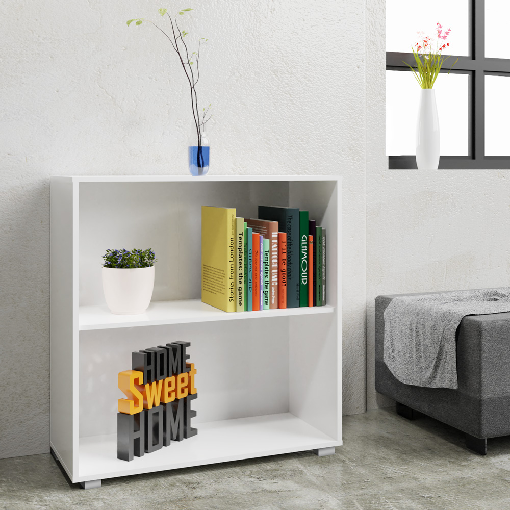Regał na książki Vela 2 Półki 77x60x31cm Biały