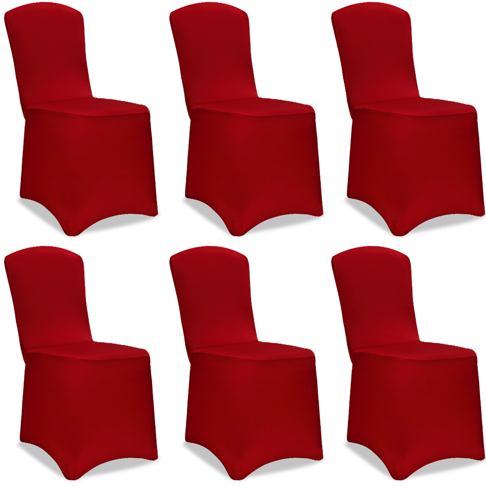 Zestaw 6 pokrowców na krzesła w kolorze bordowym