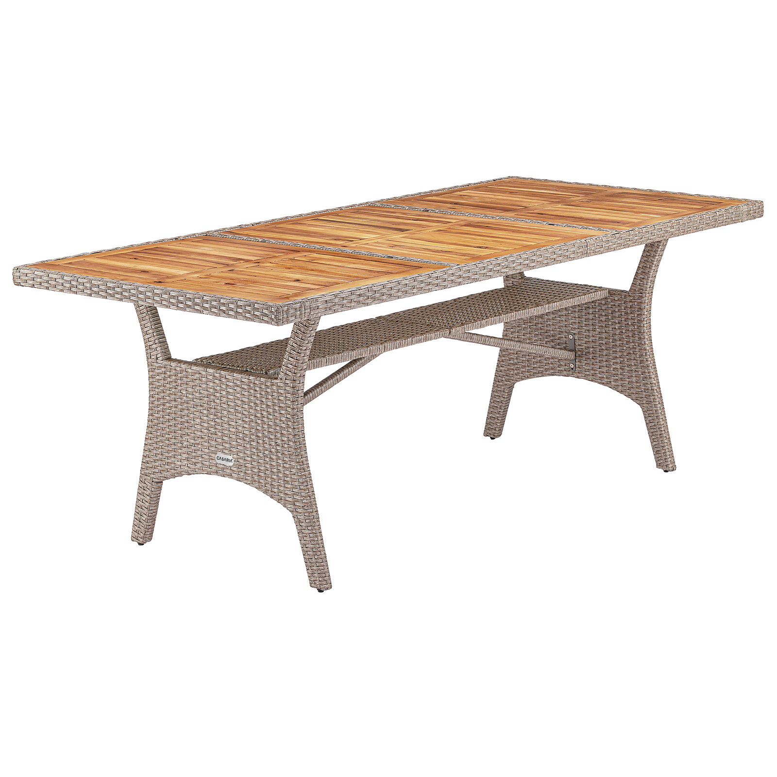 Stół ogrodowy Takeo kremowy 190x90x74cm rattan akacja