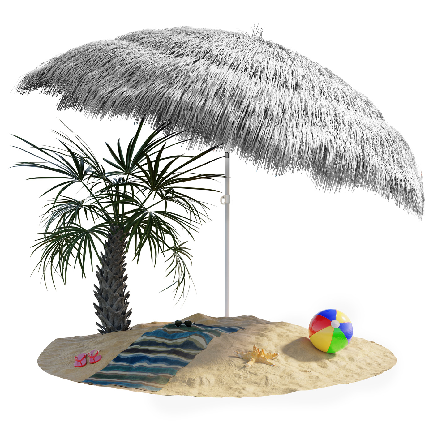 Parasol Hawaii Jasnoszary Ø160cm Ochrona UV 30+