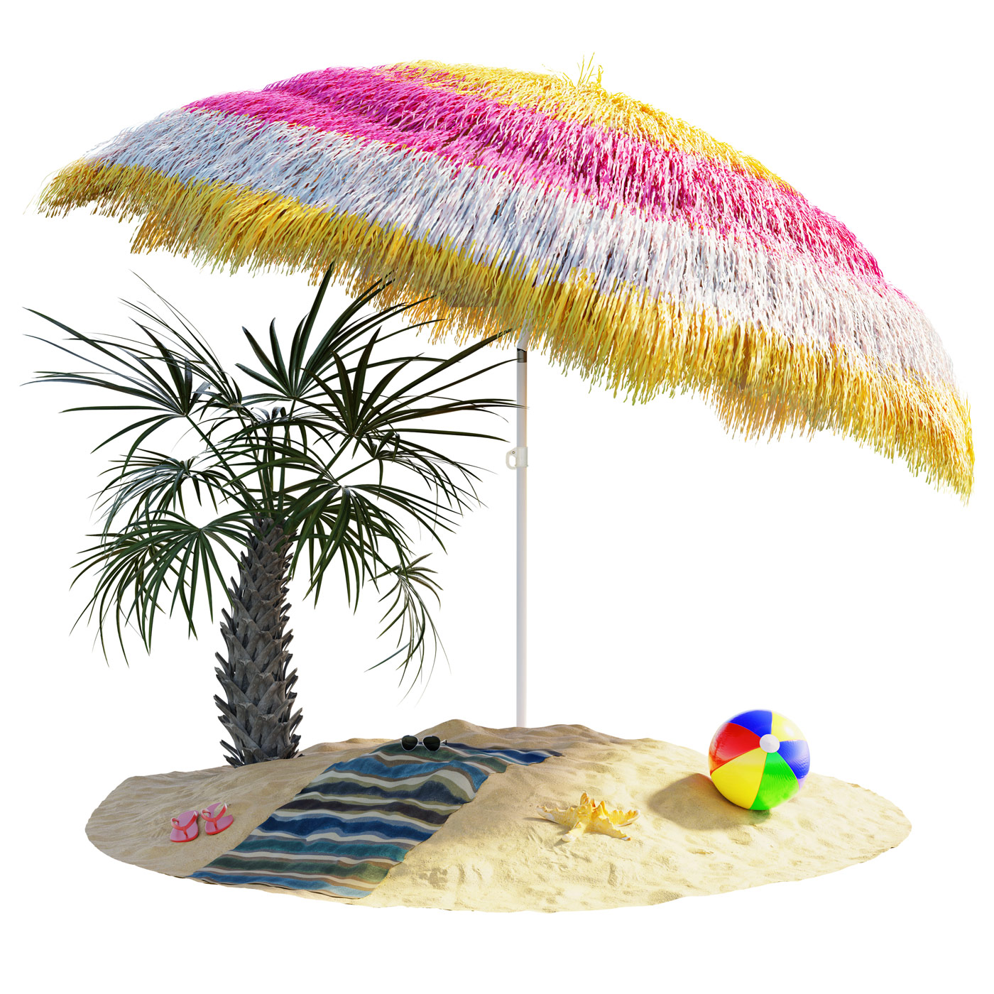 Parasol Hawaii Kolorowy Ø160cm Ochrona UV 30+
