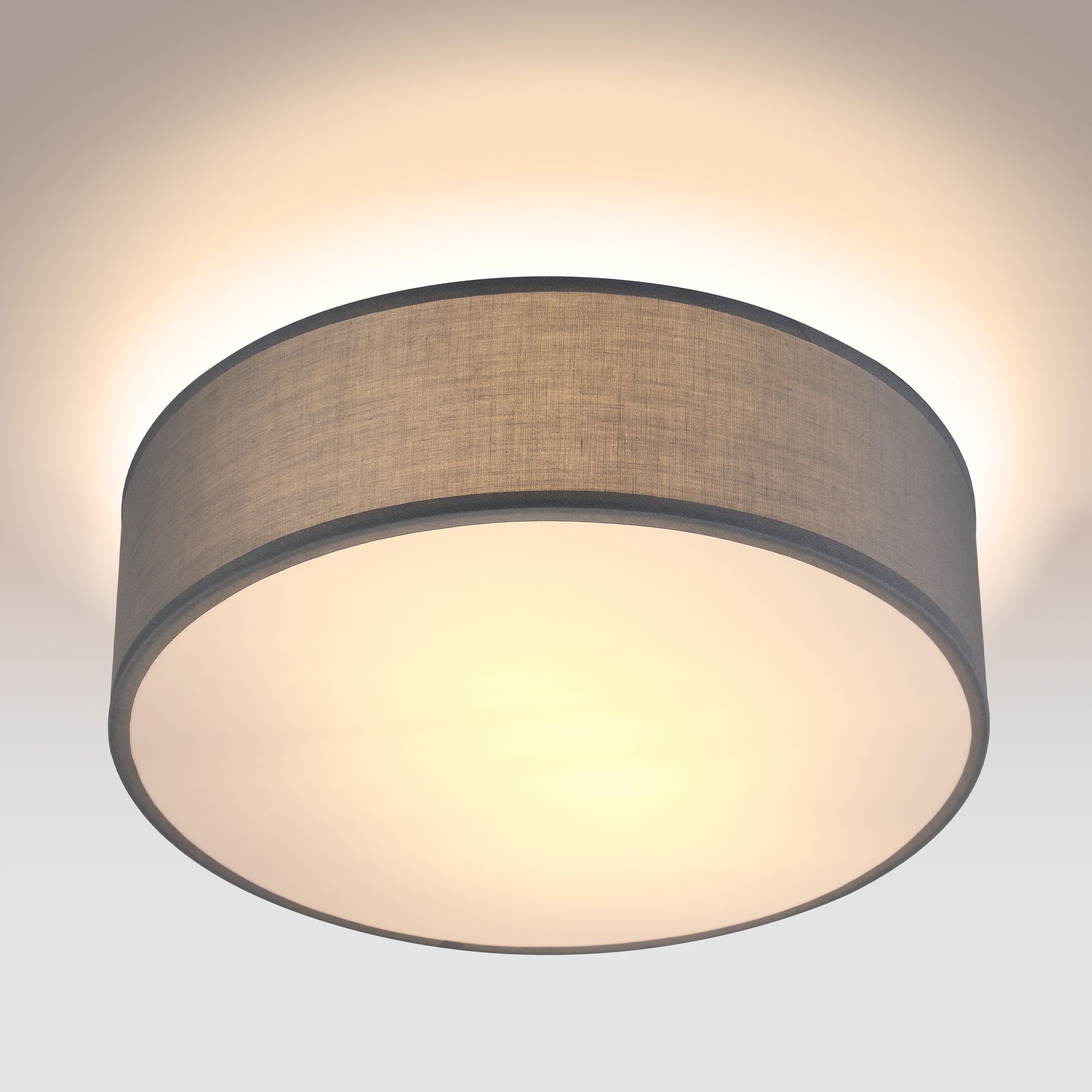 Lampa sufitowa Szara Tkanina Ø30cm