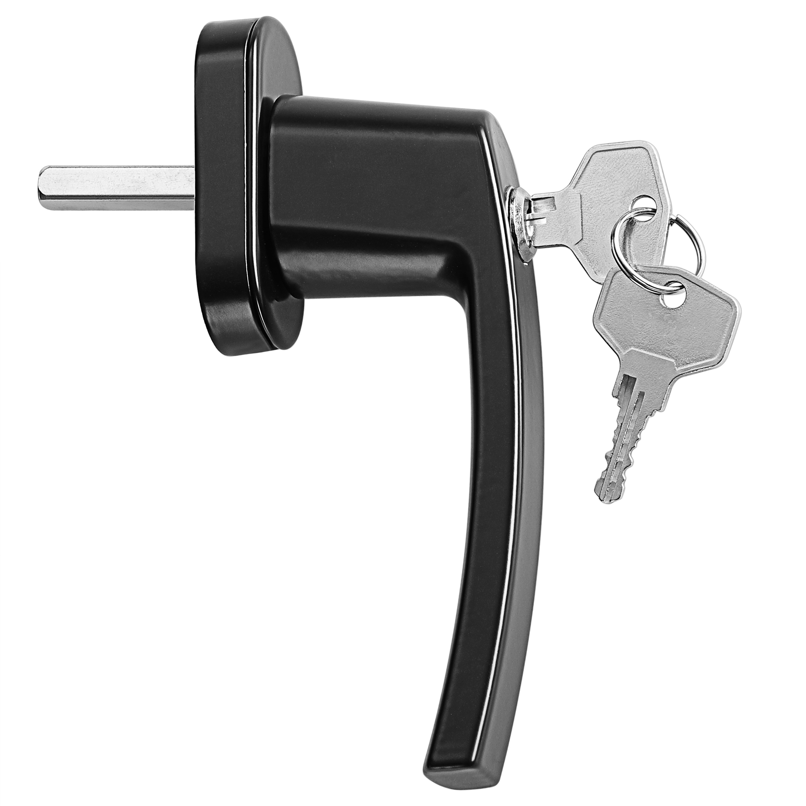 Zestaw 10 czarnych klamek okiennych z blokadą