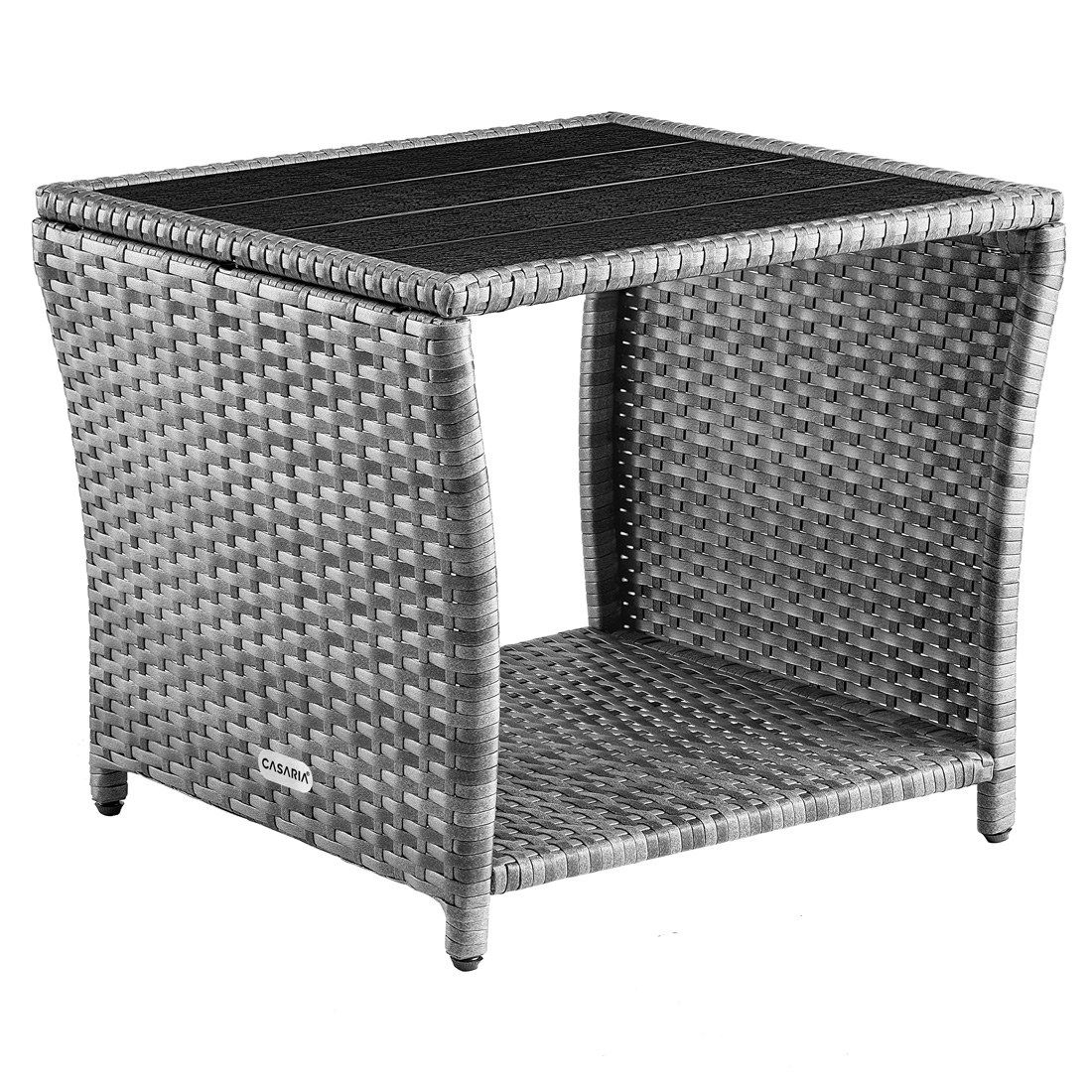 Stolik ogrodowy Vedis boczny rattan WPC szary 45x45x40cm