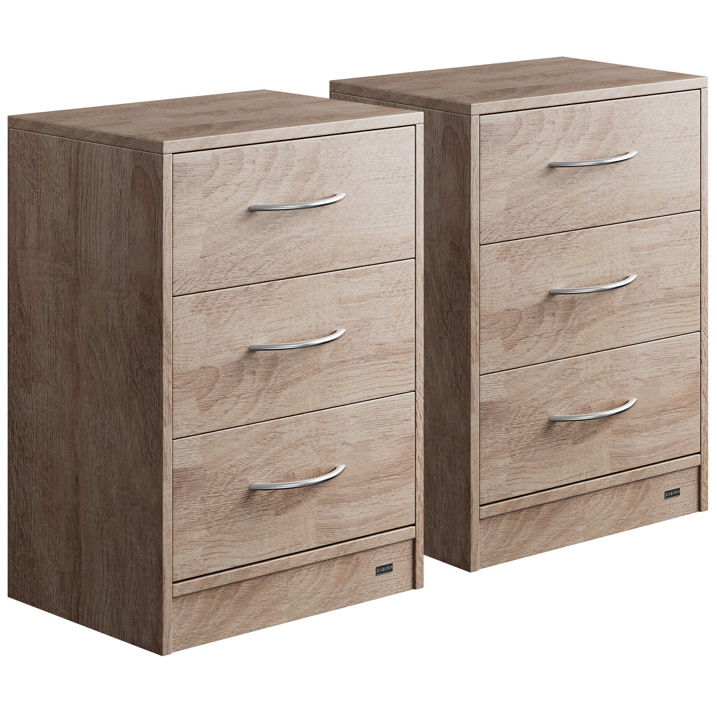 Szafka nocna 2 Sztuki 3 szuflady Dąb Sonoma 54x39x28cm