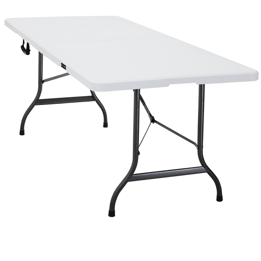 Stół ogrodowy Biały Plastikowy 220x70x72cm Składany