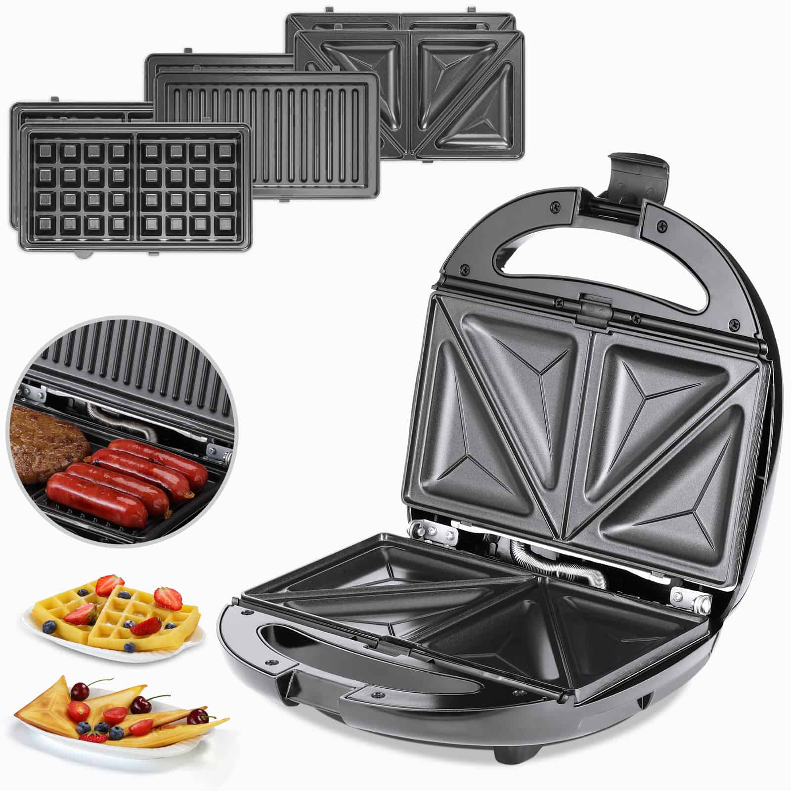 Grill kontaktowy 3w1 czarny/srebrny 800W