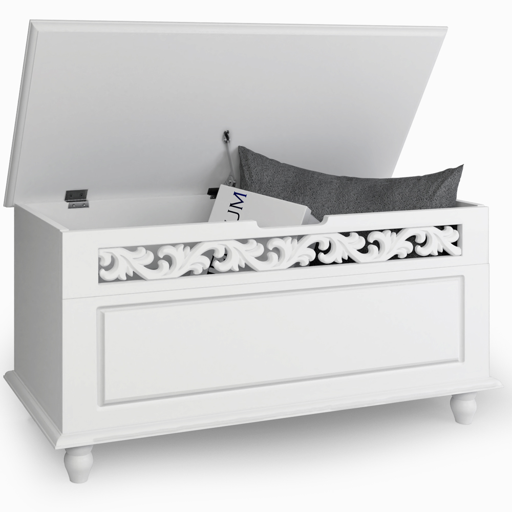 Kufer drewniany Jersey Biały 80x40x48cm