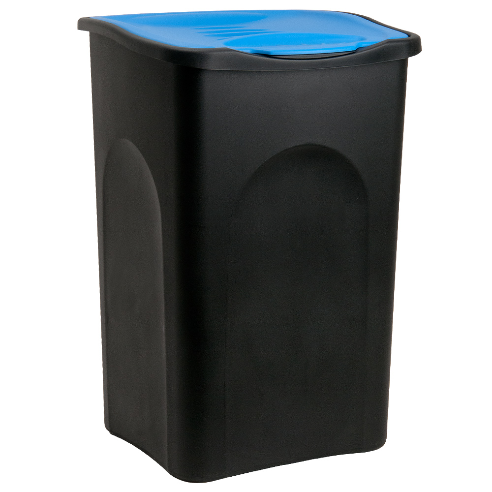 Kosz na śmieci Czarny/Niebieski Plastikowy 50L