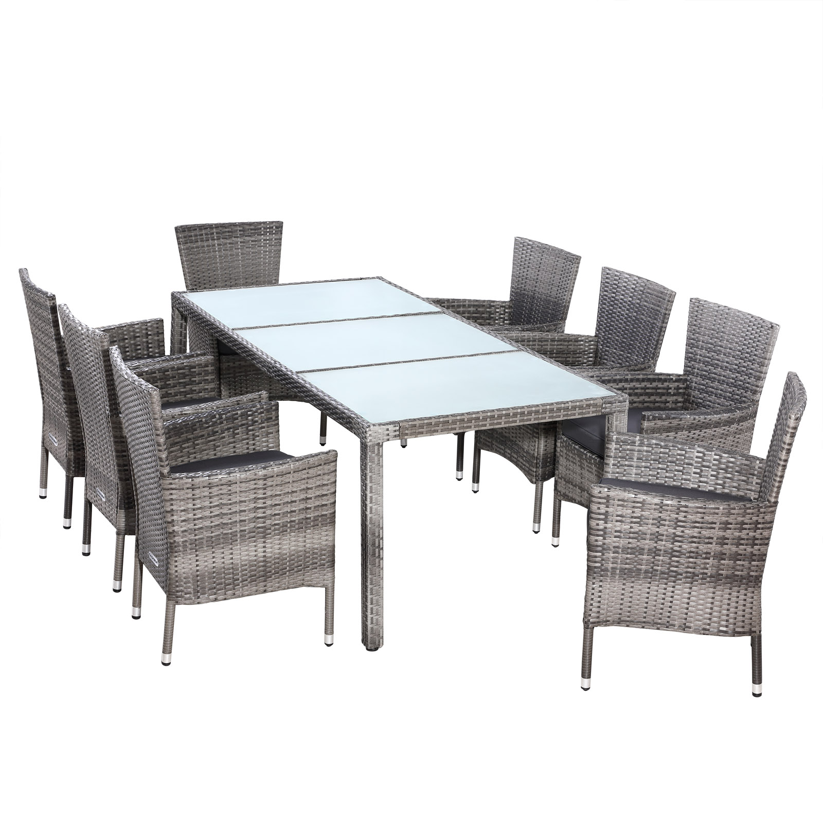 Zestaw mebli ogrodowych Bali 9 cz. Szary Technorattan