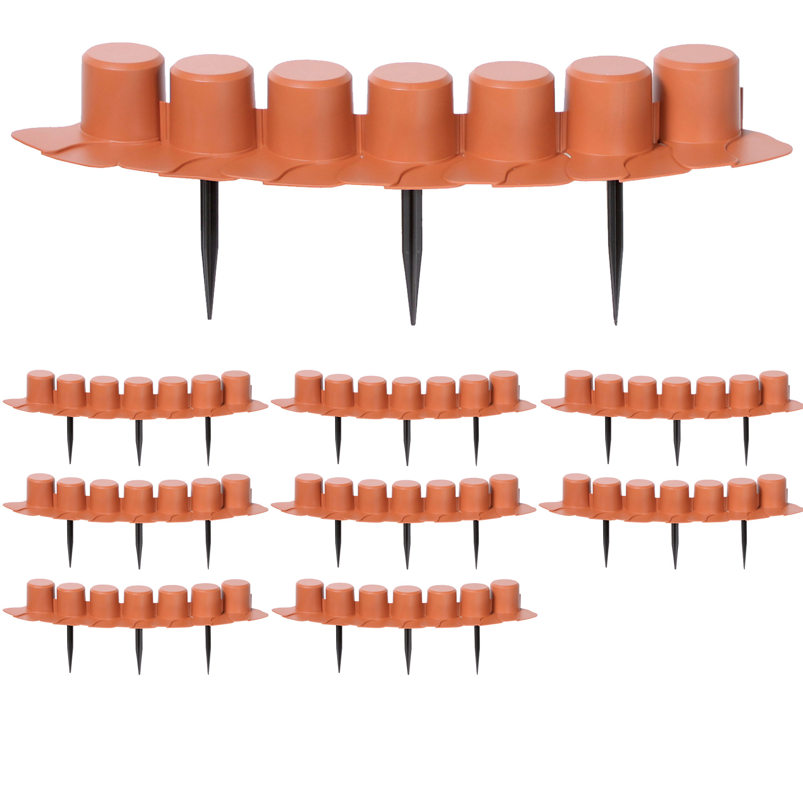 Zestaw 4 obrzeży do łóżek Terracotta 16,2 m