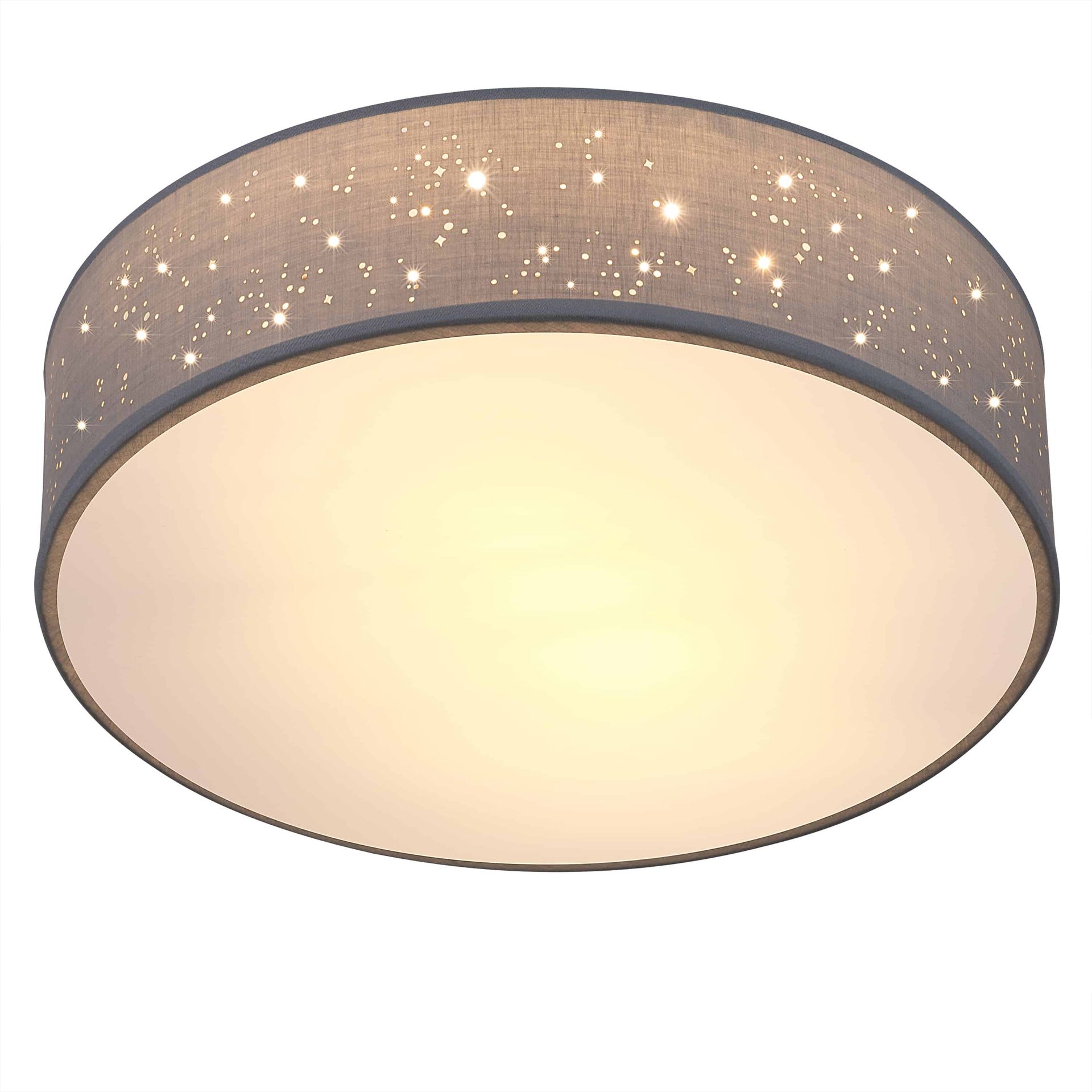 Lampa sufitowa Szara Materiałowa Ø30cm Gwieździste niebo