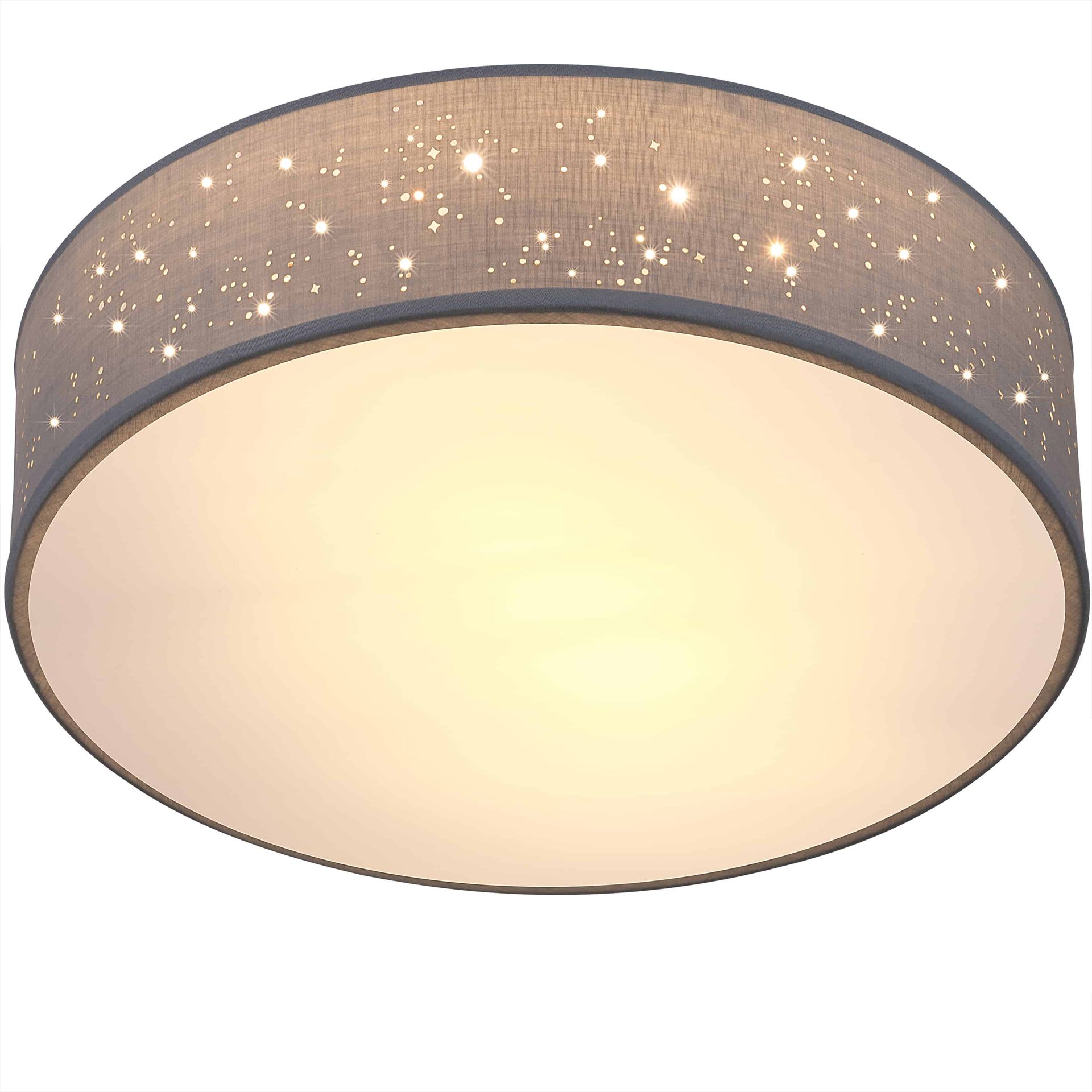 Lampa sufitowa Szara Materiałowa Ø38cm Gwieździste niebo