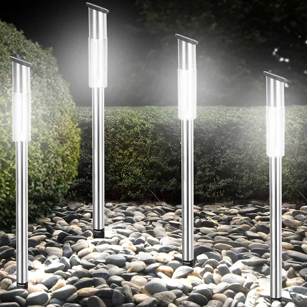Zestaw 4 lamp solarnych LED z czujnikiem zmierzchu