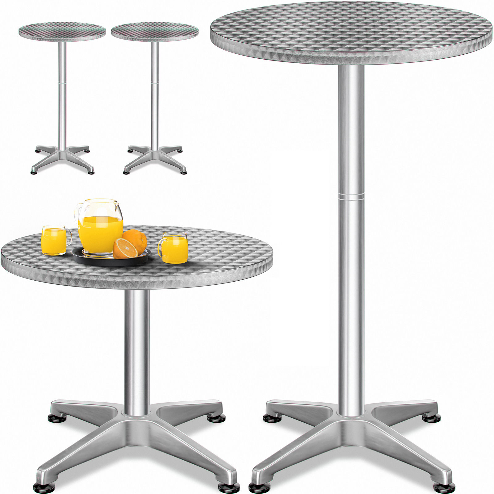 Stolik Barowy 2w1 Bistro Aluminium Składany 70-115cm 2szt.