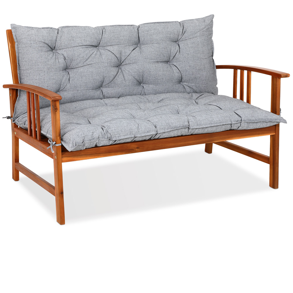 Poduszka na Ławkę z Oparciem Jasnoszary Melanż 100x110x8