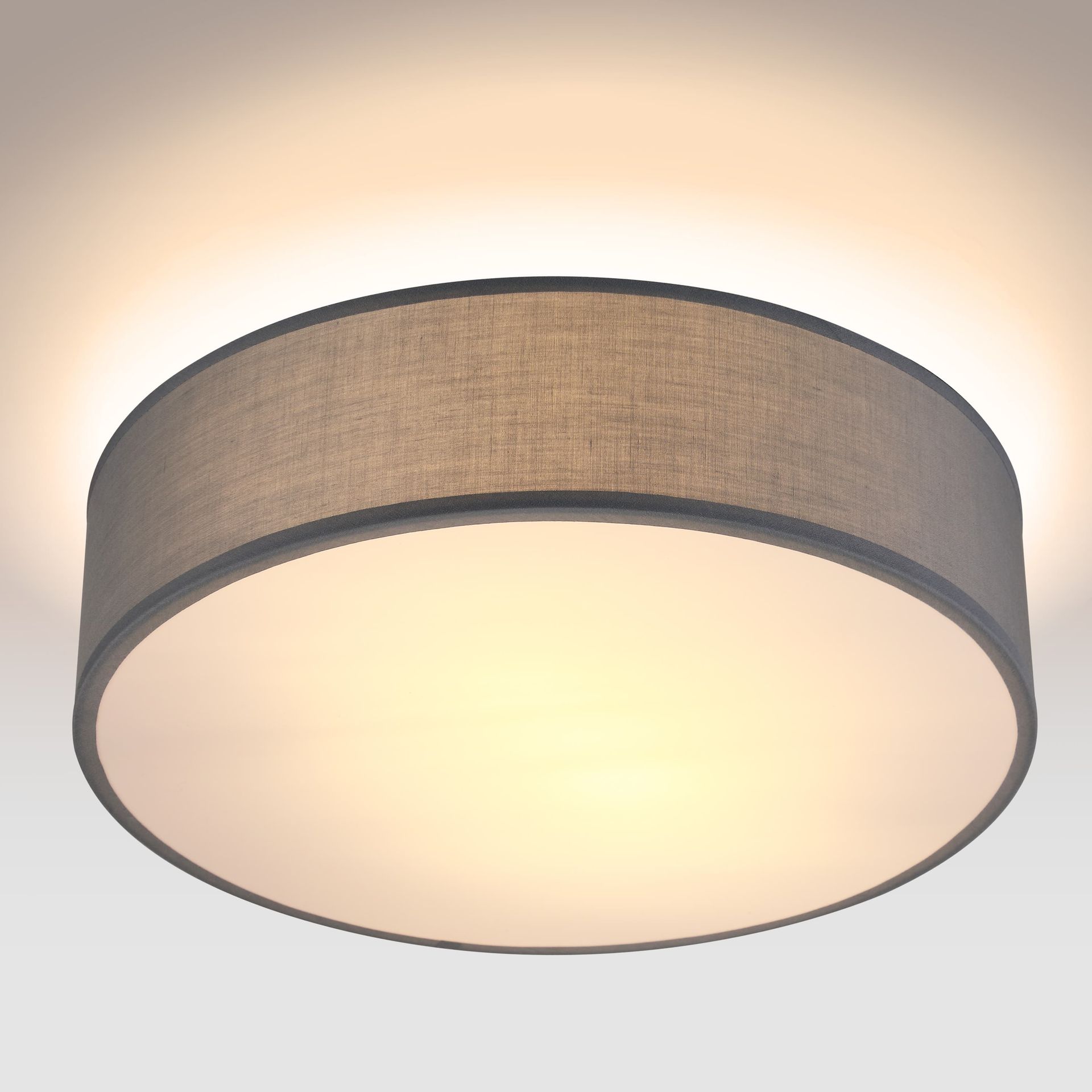 Lampa sufitowa Szary Tkanina Ø38cm