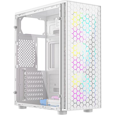 GEMBIRD OBUDOWA FORNAX 500W MIDI-TOWER (2X USB 3.1, 1X USB 2.0, HD AUDIO, SZKLANY PANEL BOCZNY, PODŚWIETLENIE ARGB) BIAŁA