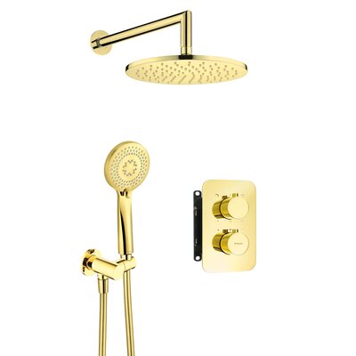 DEANTE BXYZGEBT KOMPLET PODTYNKOWY NATRYSKOWY GOLD Z BOXEM TERMOSTATYCZNYM OKRą.G?Y