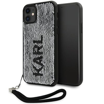 Karl Lagerfeld Sequins Reversible na Apple iPhone 11 KLHCN61PSQRKS Czarny/Srebrny