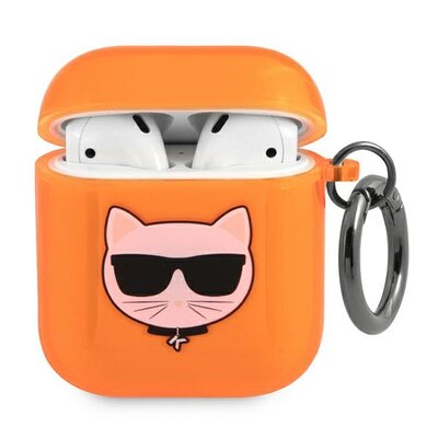 Apple Karl Lagerfeld Etui Karl Lagerfeld KLA2UCHFO AirPods cover pomarańczowy/orange Choupette KLD563ORG