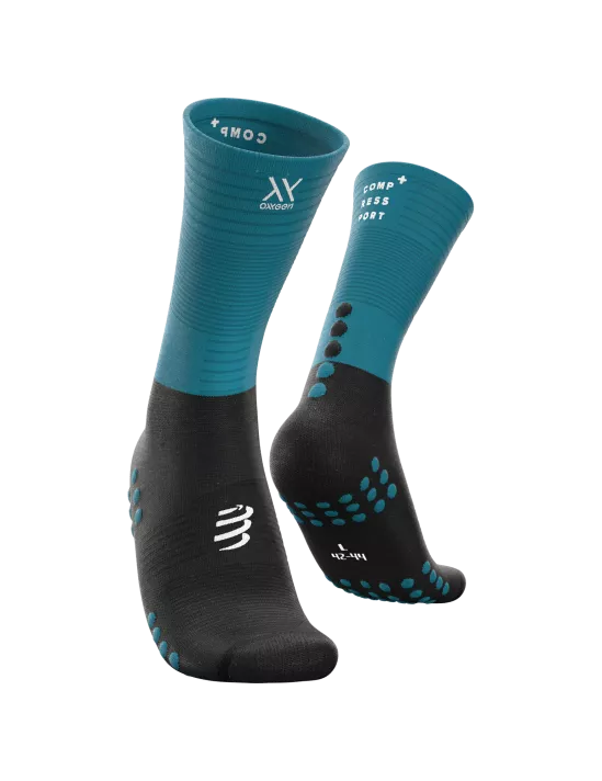 COMPRESSPORT Skarpetki kompresyjne do biegania MID COMPRESSION SOCKS mosaic blue
