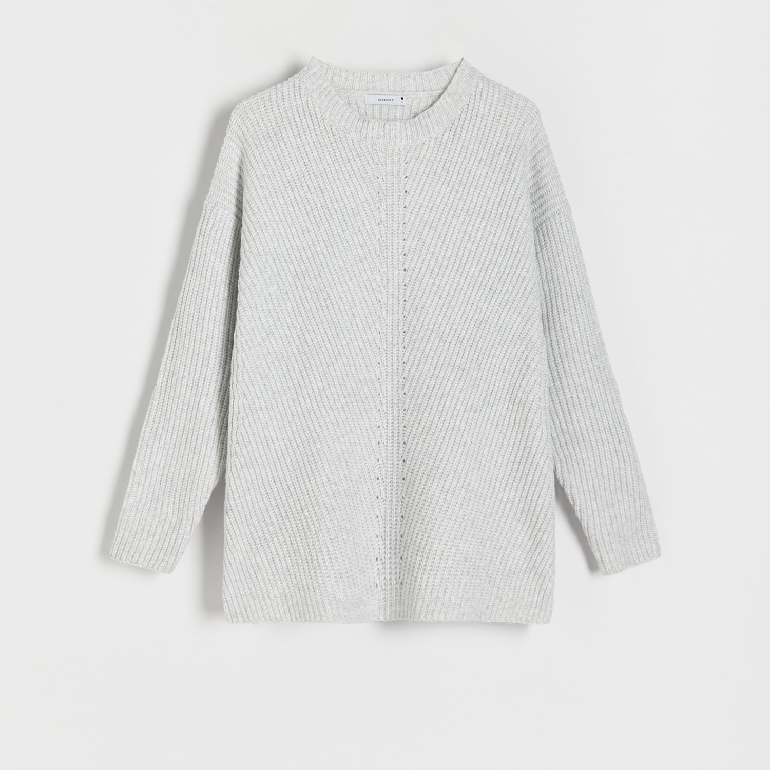 Reserved - Gładki sweter - Jasny szary