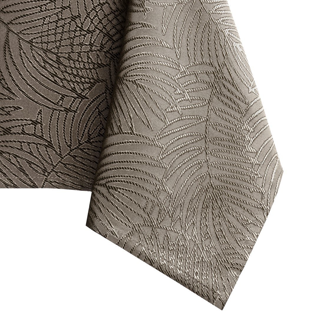 Obrus Gaia Cappuccino Tłoczony Roślinny 110x180 owal AmeliaHome - TCLOTH/AH/GAIA/HMD/CAPPUCCINO/O110X180