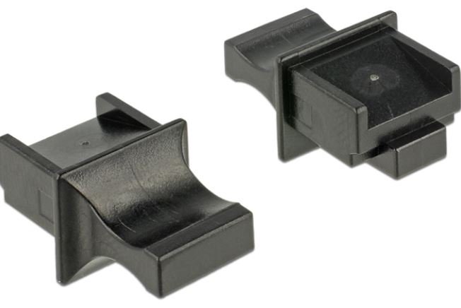 Delock Osłona przeciwkurzowa gniazda RJ45 żeńskiego z uchwytem 10 szt czarna (64020)