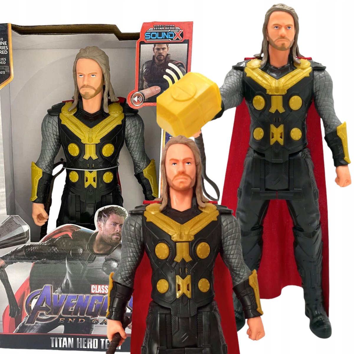 Duża Figurka Thor 30Cm Avengers Ruchoma Led Dźwięk