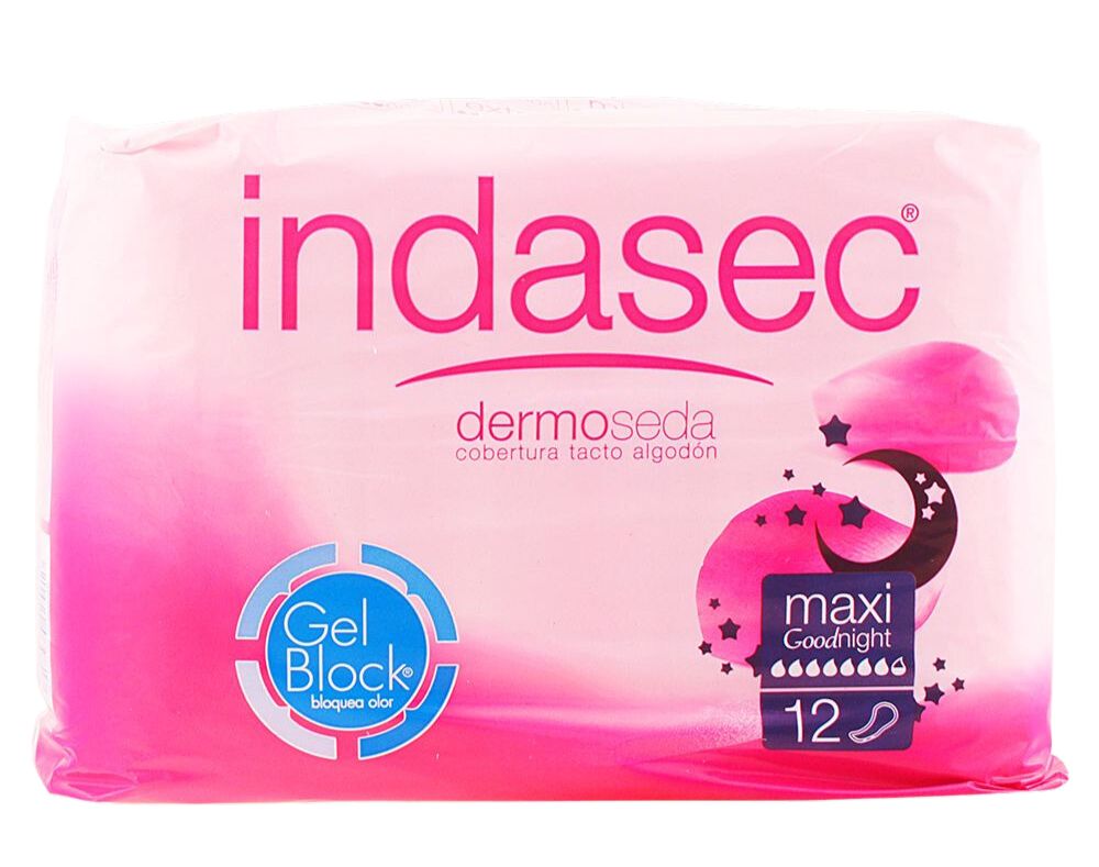 Podpaski urologiczne Indasec Dermoseda Good Night Incontinence Compress Maxi 12 Units (8410520039817)