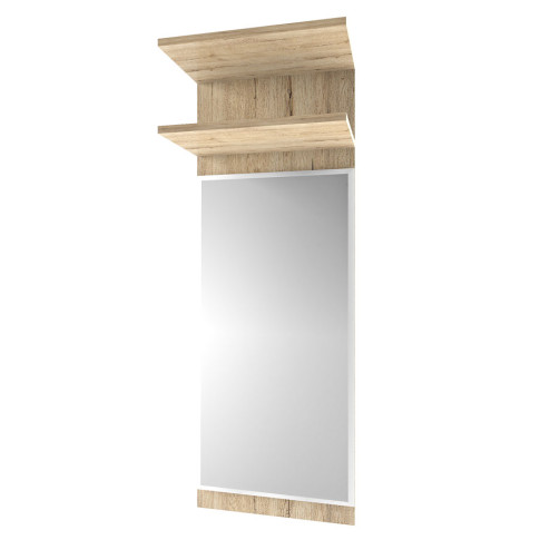 Panel z lustrem i półkami do przedpokoju dąb san remo - Paxo 11X