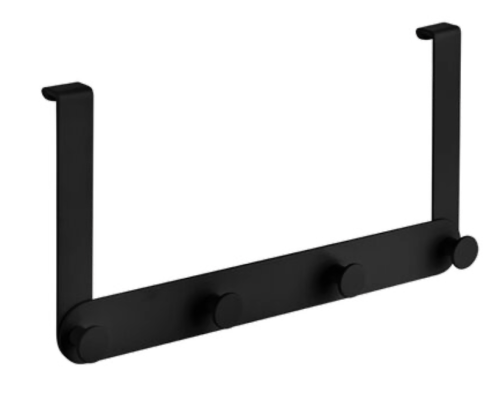 Laveo Miri wieszak poczwórny na kabinę prysznicową czarny