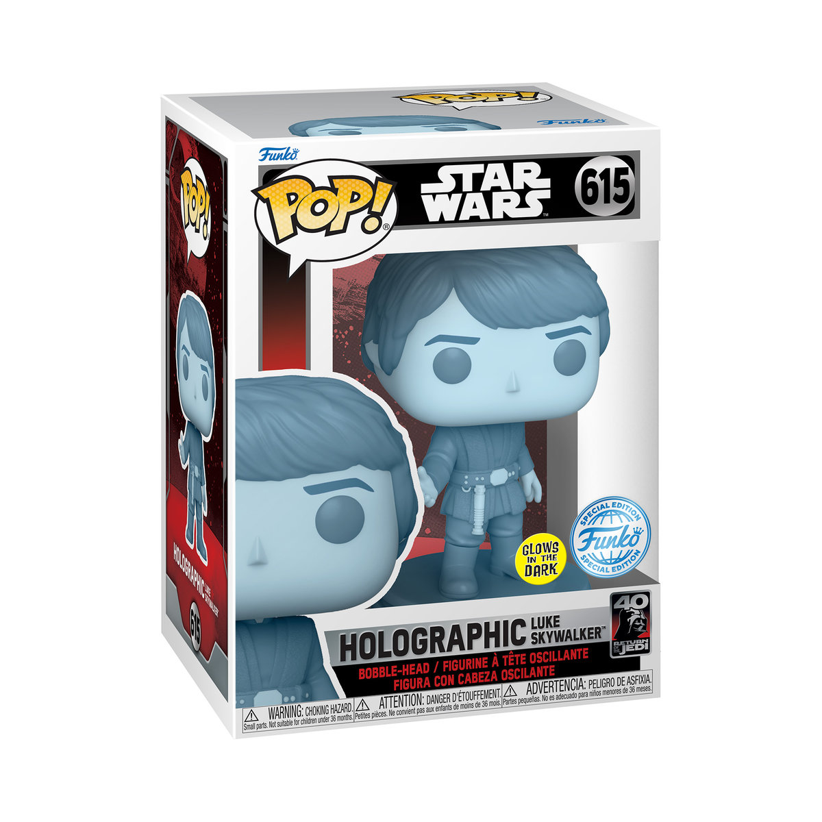 Funko POP! Star Wars, figurka kolekcjonerska, Holographic, Exclusive, Glow, 615