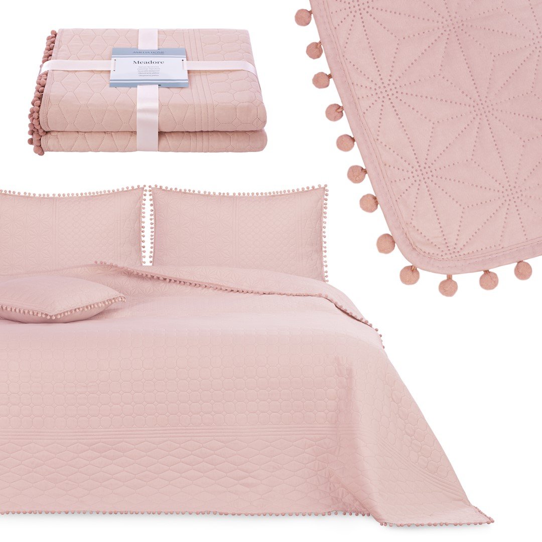 Narzuta MEADORE 170x210 ameliahome - BEDS/AH/MEADORE/POWDERPINK/170x210