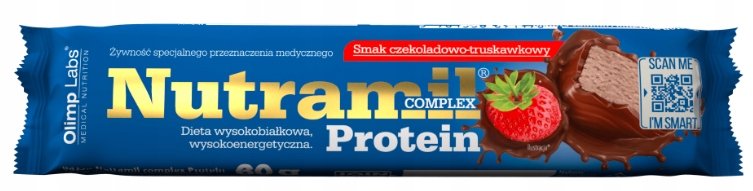 Olimp nutramil complex protein baton 60 g (smak czekoladowo-truskawkowy)