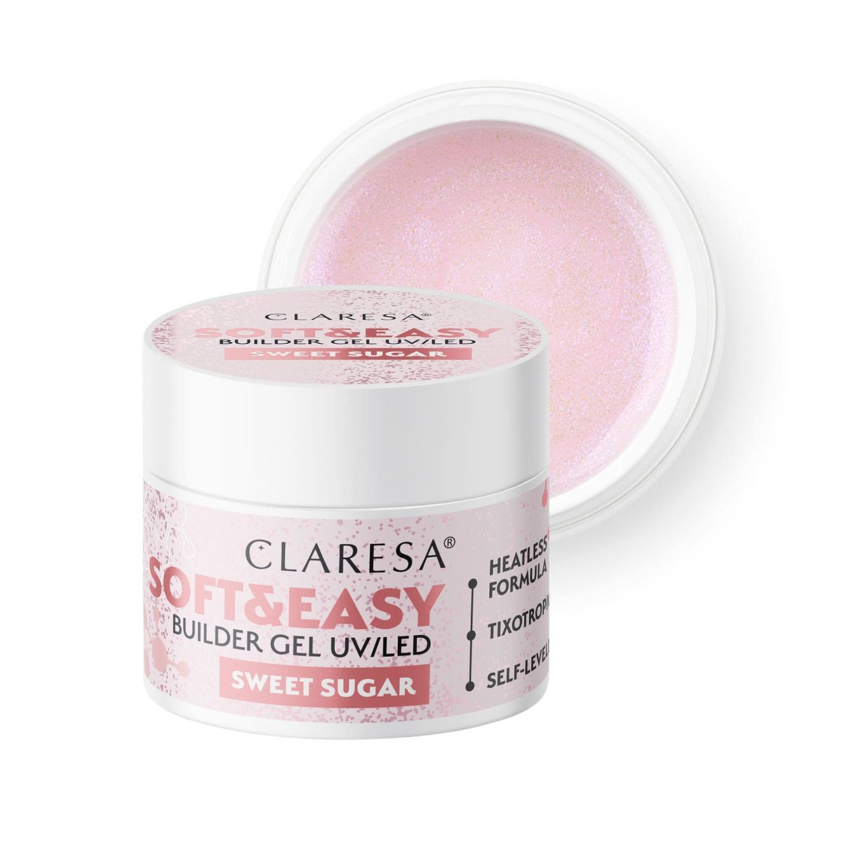 Claresa, Żel Budujący Do Paznokci, Soft&Easy, Sweet Sugar, 90g