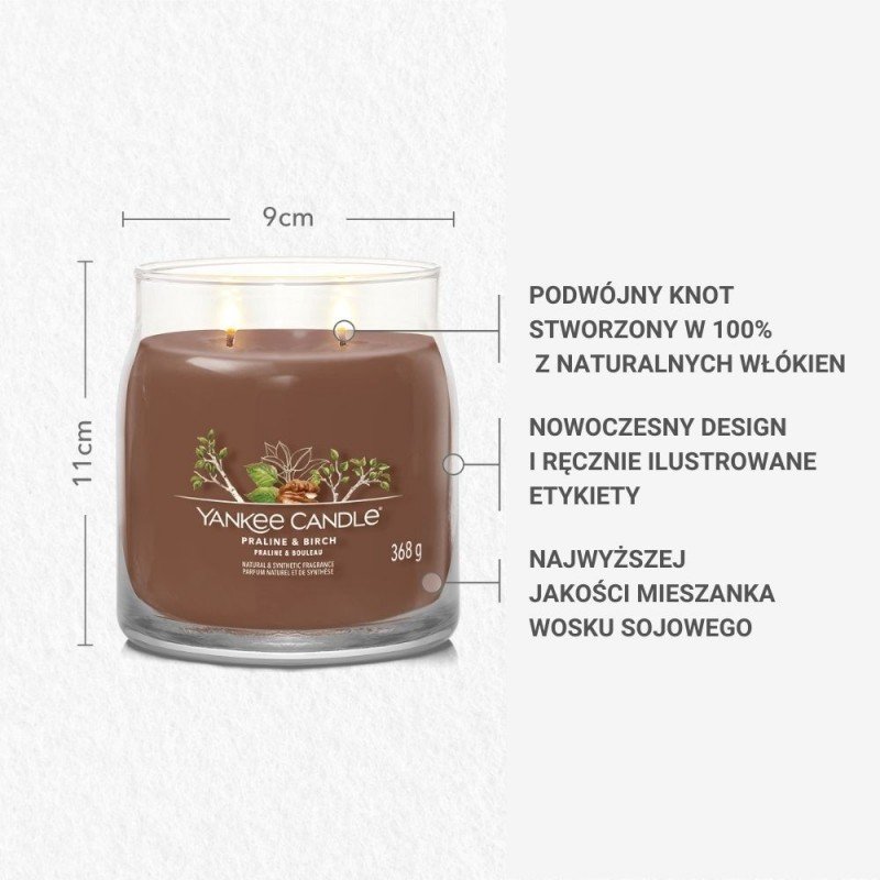 Yankee Candle Świeca zapachowa Praline & Birch średnia