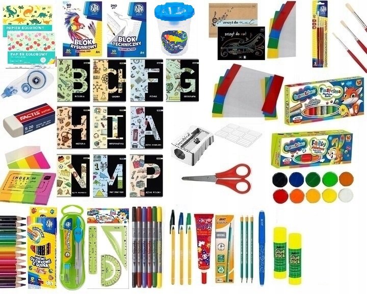 MEGA DUŻA WYPRAWKA SZKOLNA DLA KLAS 4-8 + ZESZYTY BENIAMIN  10 SZT