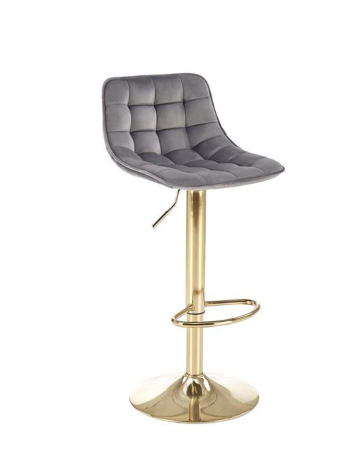Krzesło barowe h120, hoker, tapicerowany, glamour, szary