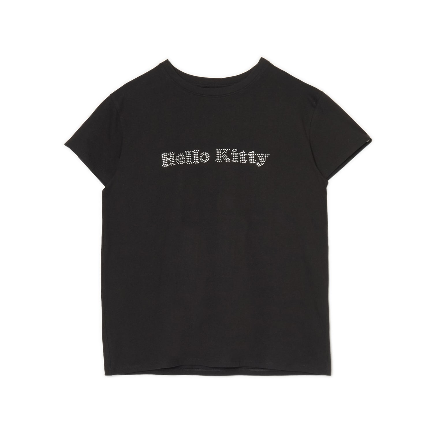 Cropp - Czarny t-shirt z cyrkoniami Hello Kitty - Czarny