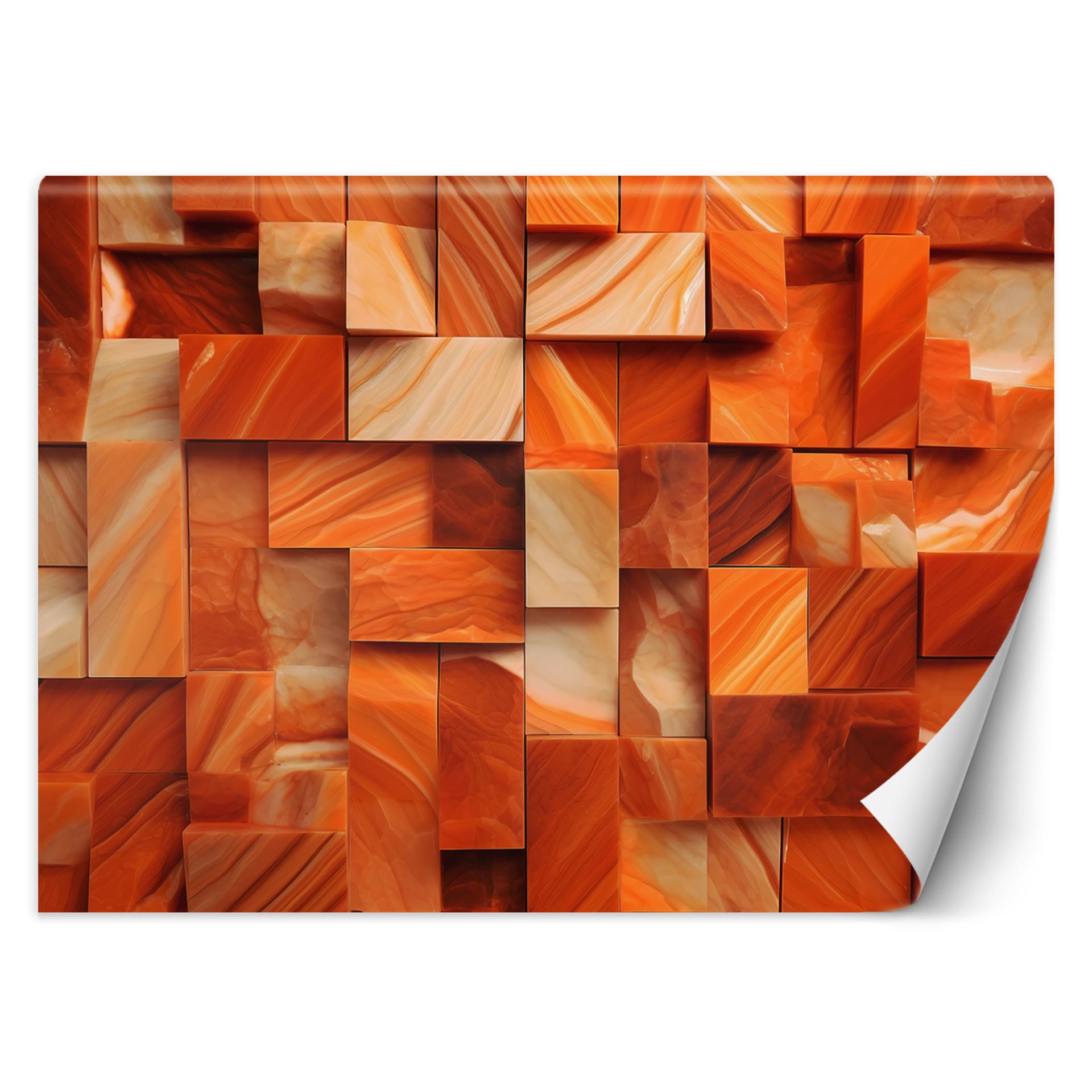 Fototapeta, Pomarańczowy sześcian 3D (Rozmiar 400x280)