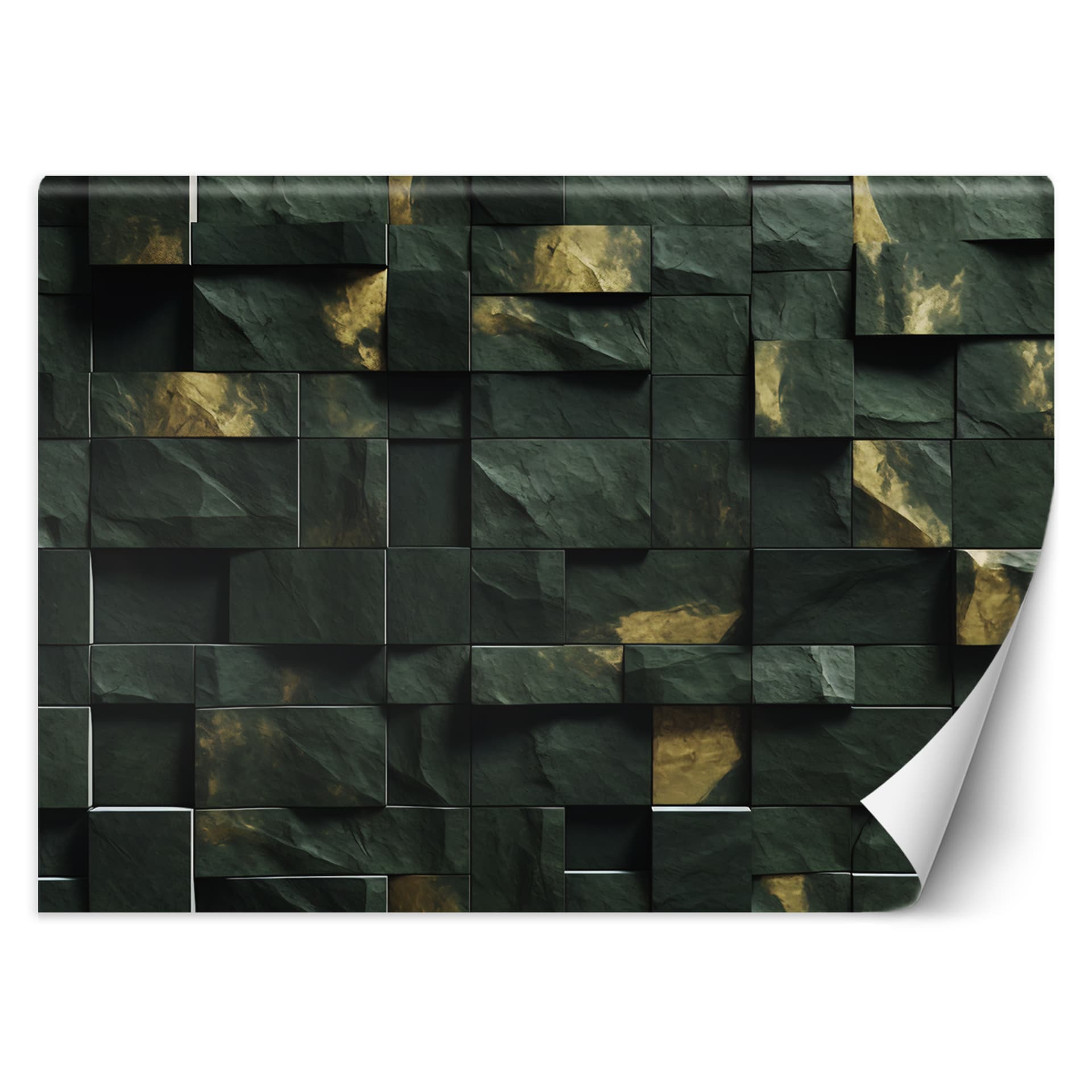 Fototapeta, Zielona mozaika kostka 3D (Rozmiar 300x210)