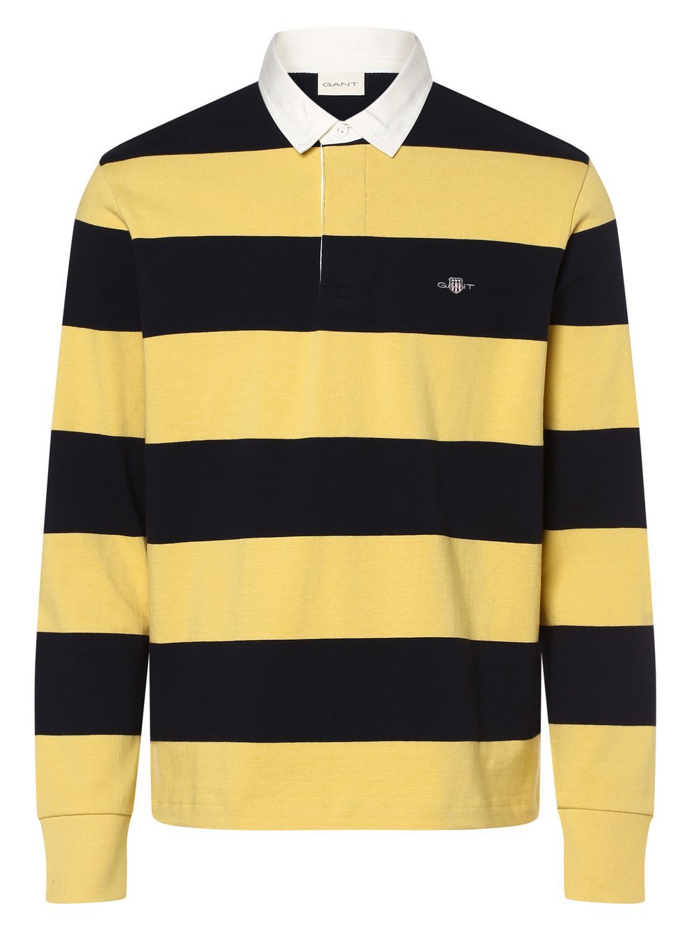 Gant - Męska koszulka polo, niebieski|żółty