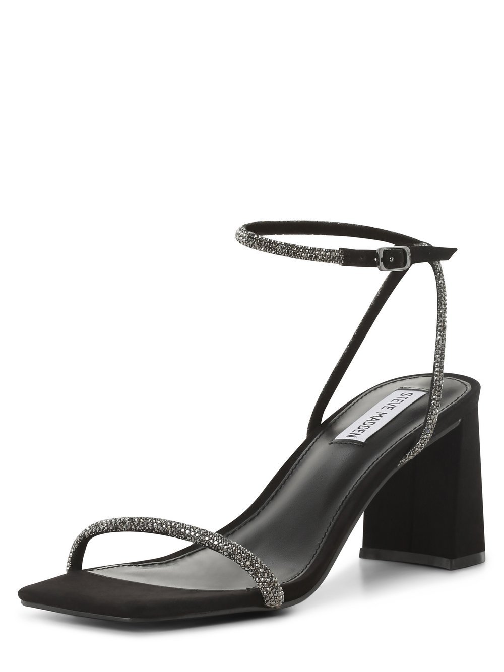 Steve Madden - Damskie sandały na obcasie  Leva, czarny|srebrny
