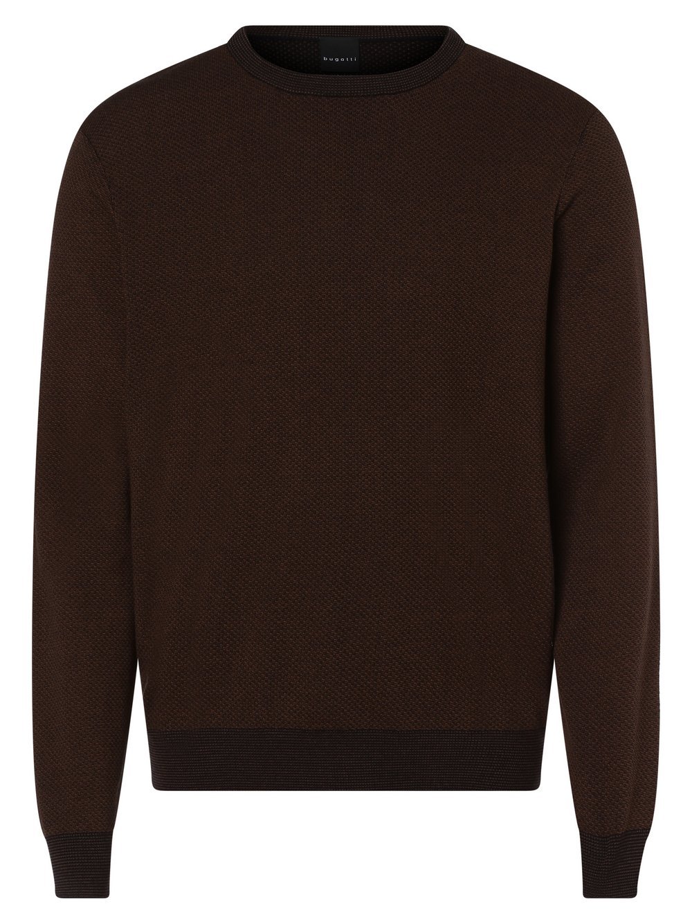 Bugatti - Sweter męski, czarny|brązowy